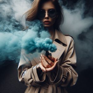 Синий цветной дым на 1 минуту