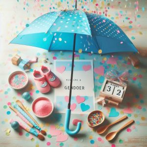 Волшебный зонт с конфетти для гендер пати