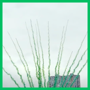 Зеленый дымовой спецэффект 13 лучей веером купить в Минске и с доставкой по Беларуси