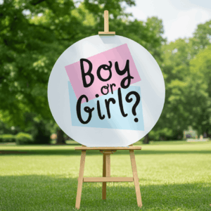 Мини-фотозона на Gender Party (мольберт + мини-баннер геометрия 70 см ) аренда в Минске с индивидуальным текстом