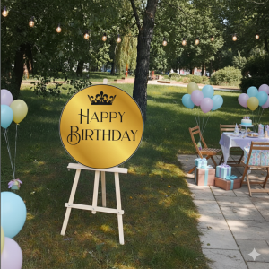 Мини-фотозона Happy Birthday ЗОЛОТО