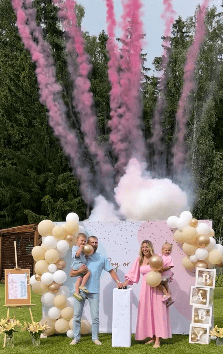 Дневной дымовой фейерверк на Gender Party с выездом пиротехника 1 Дневной дымовой фейерверк на Gender Party с выездом пиротехника в минске недорого